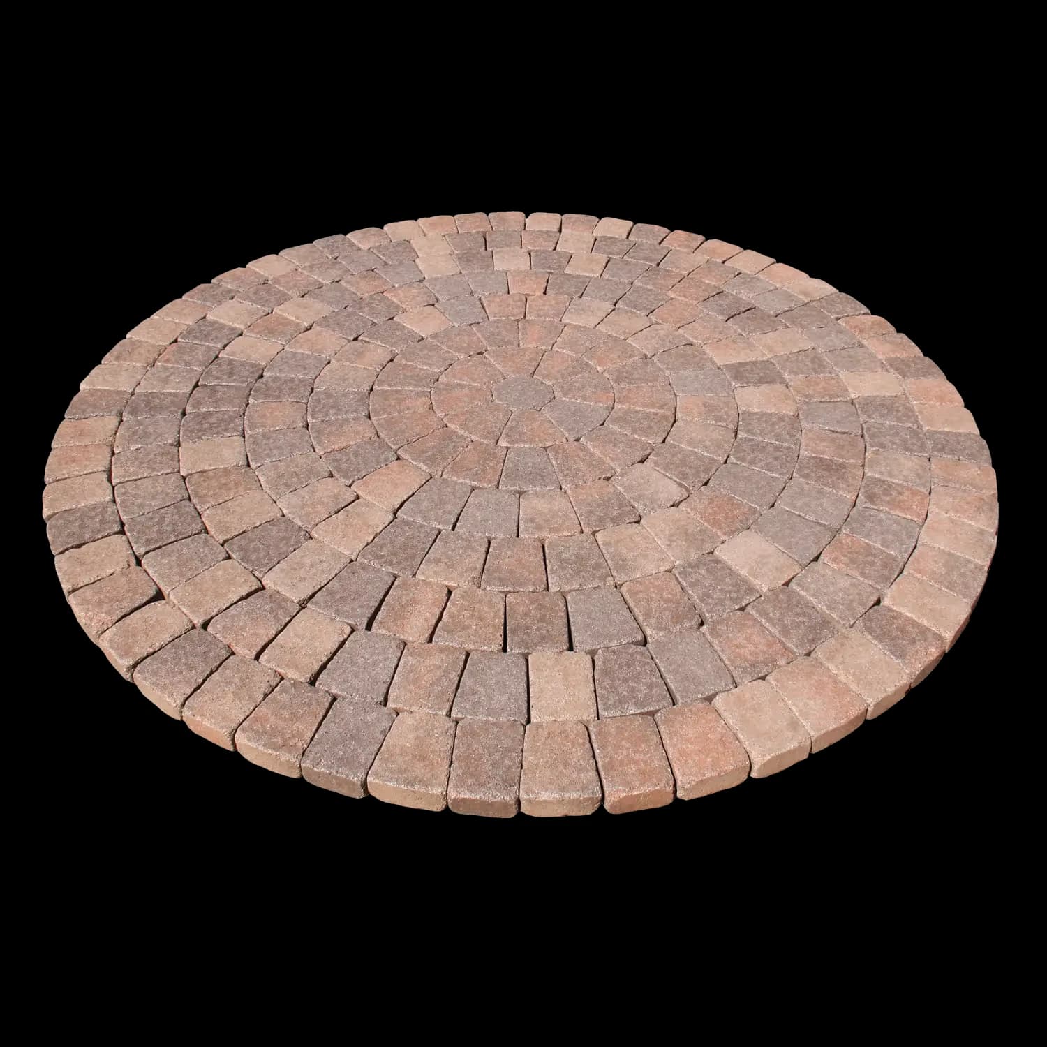 Siena Embossed Circle Kit Acker-Stone pavers installed — project 2