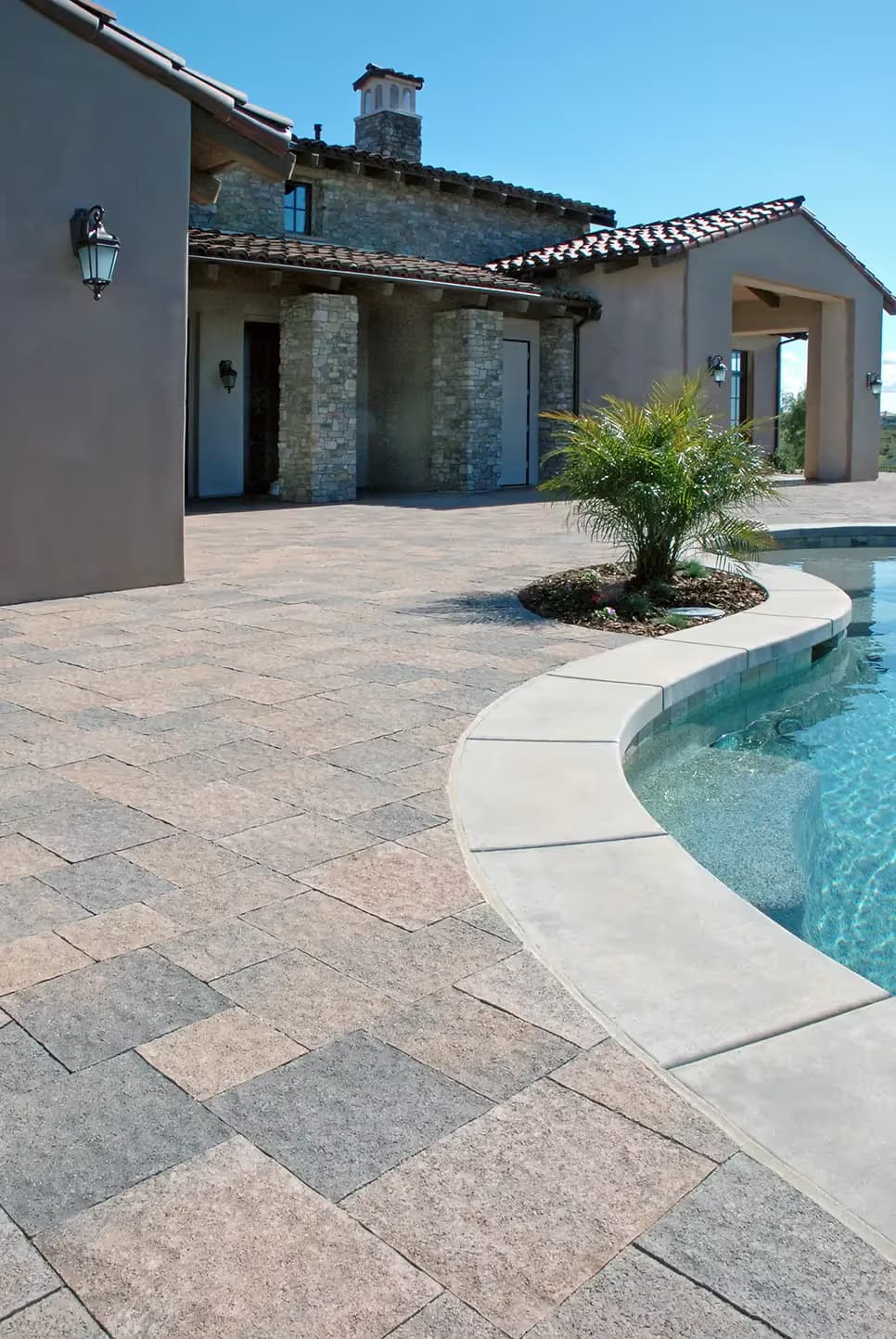 Siena Embossed Sq & Rec, Small & Large Acker-Stone pavers installed — project 2