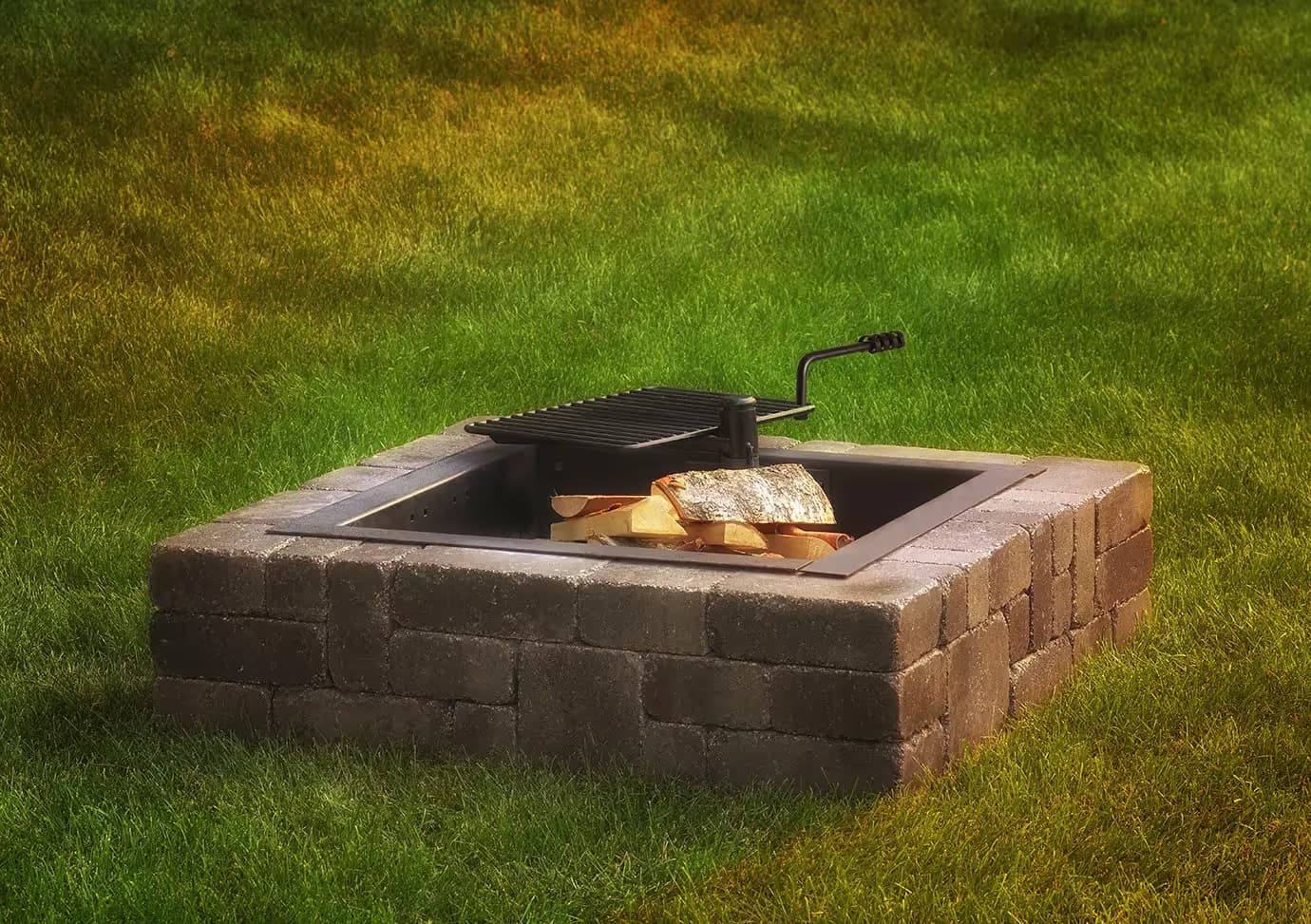 Victorian Fire Pit Acker-Stone pavers installed — project 1