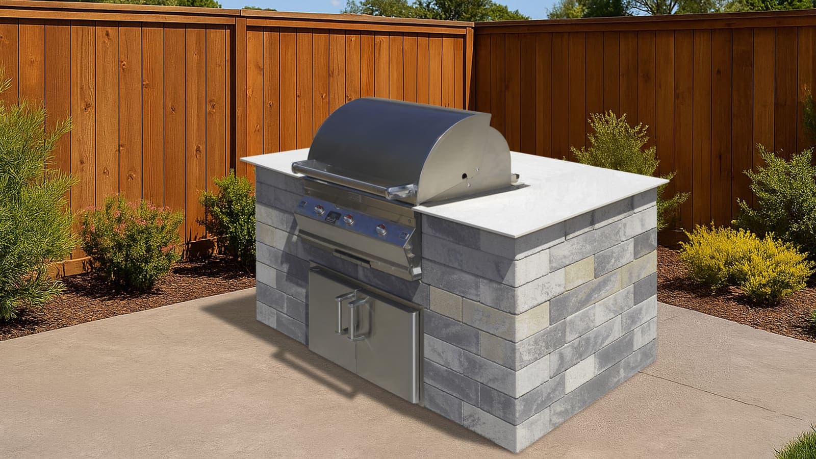 BBQs, Firepits & Tables Angelus pavers installed — project 2