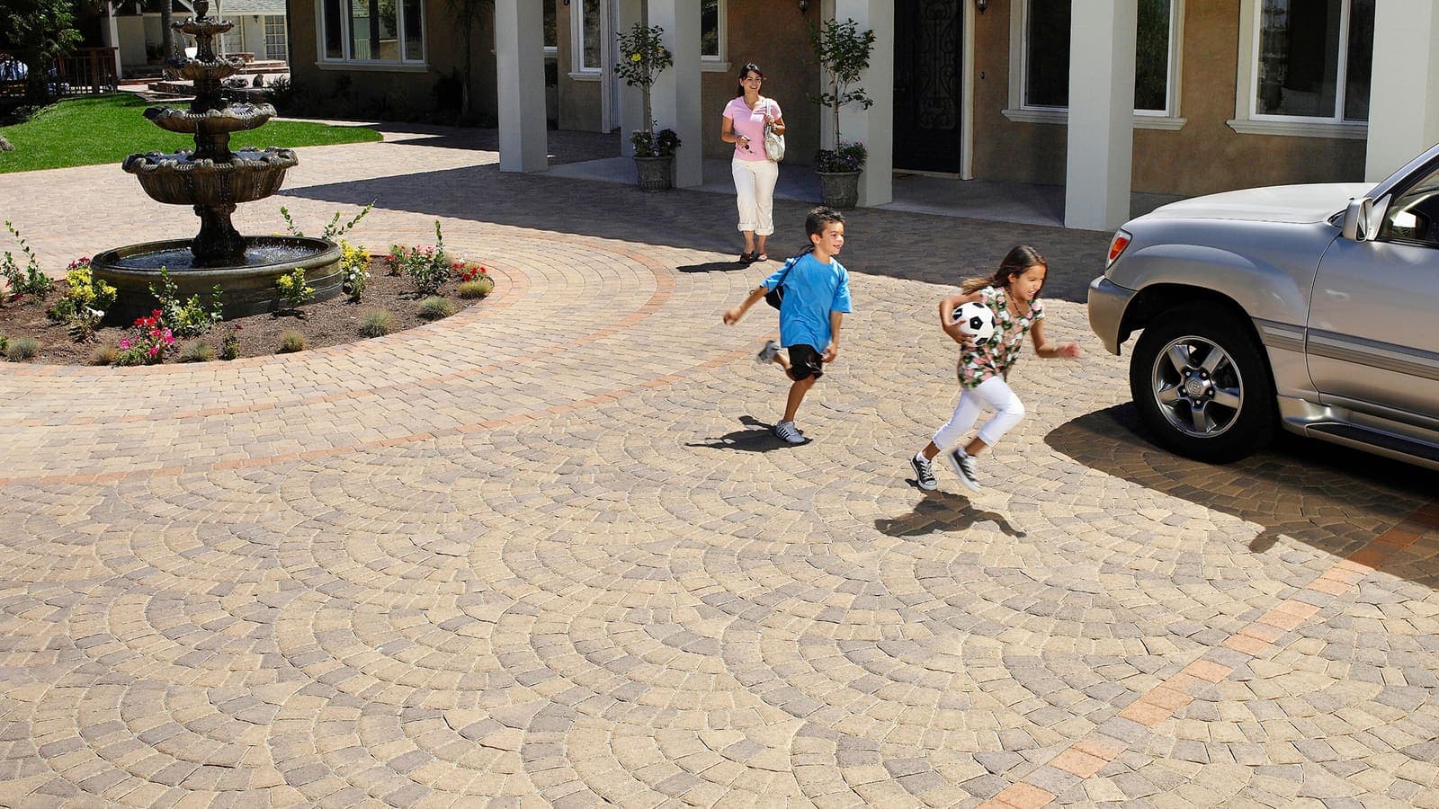 Cobble Fan Paving Stones Angelus pavers installed — project 1