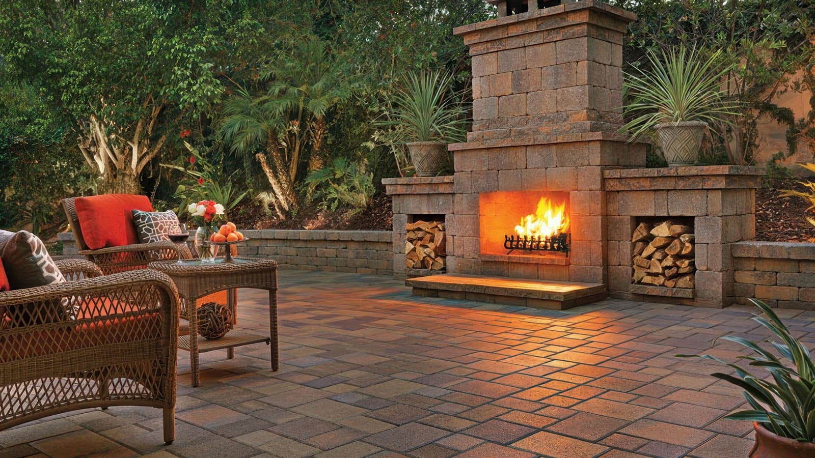 Courtyard Stone Paving Stones Angelus pavers installed — project 4