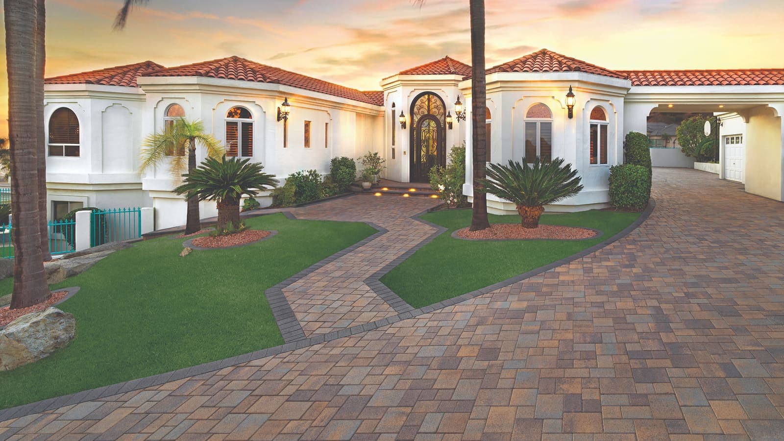 Courtyard Stone Paving Stones Angelus pavers installed — project 6
