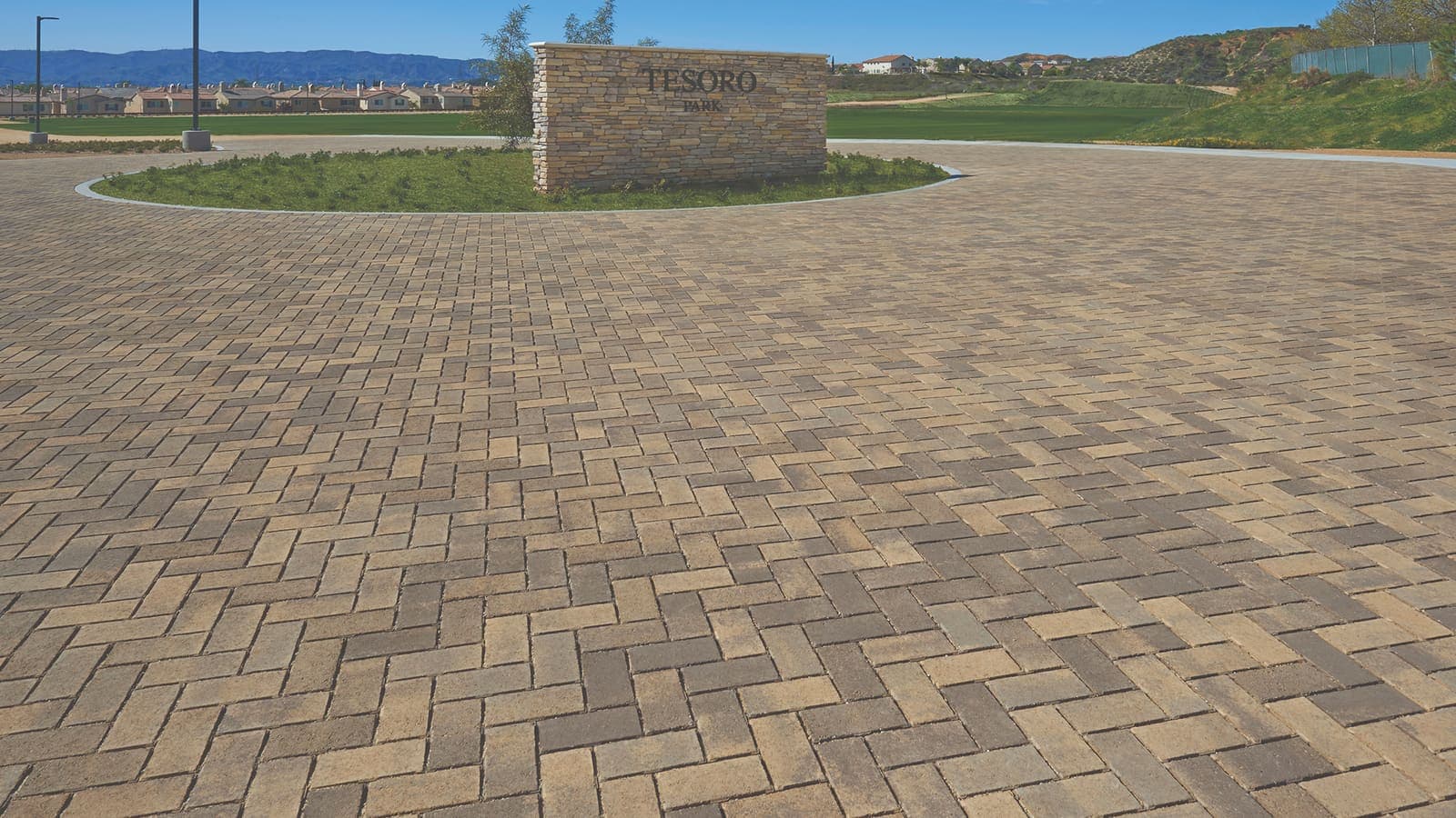 Permeable Holland Paving Stones Angelus pavers installed — project 6