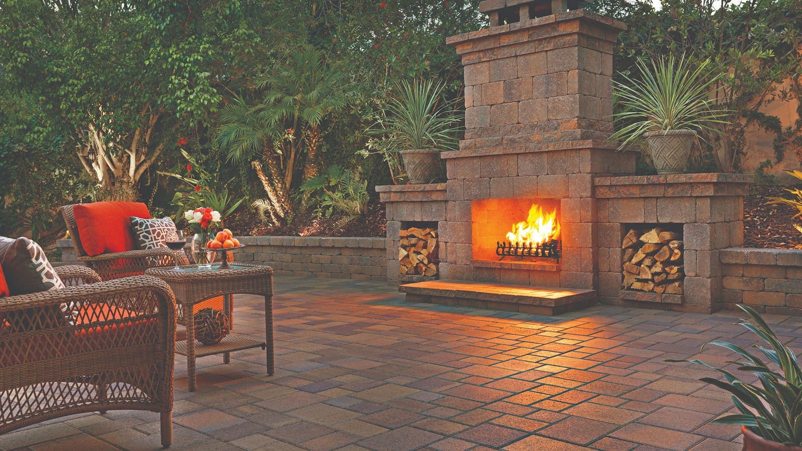 Rustic Wall Stone Angelus pavers installed — project 2