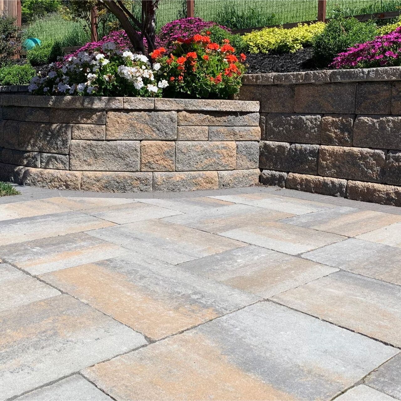 Antiqued Flat Top Belgard pavers installed — project 2
