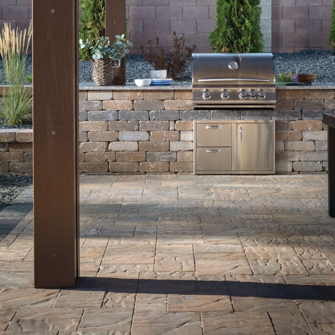 Avalon Slate Belgard pavers installed — project 3