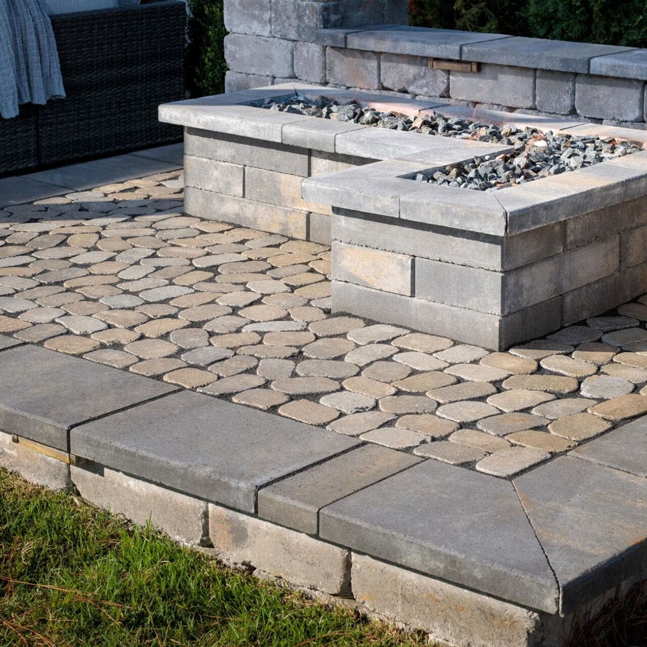 Belgian Cobble Belgard pavers installed — project 1