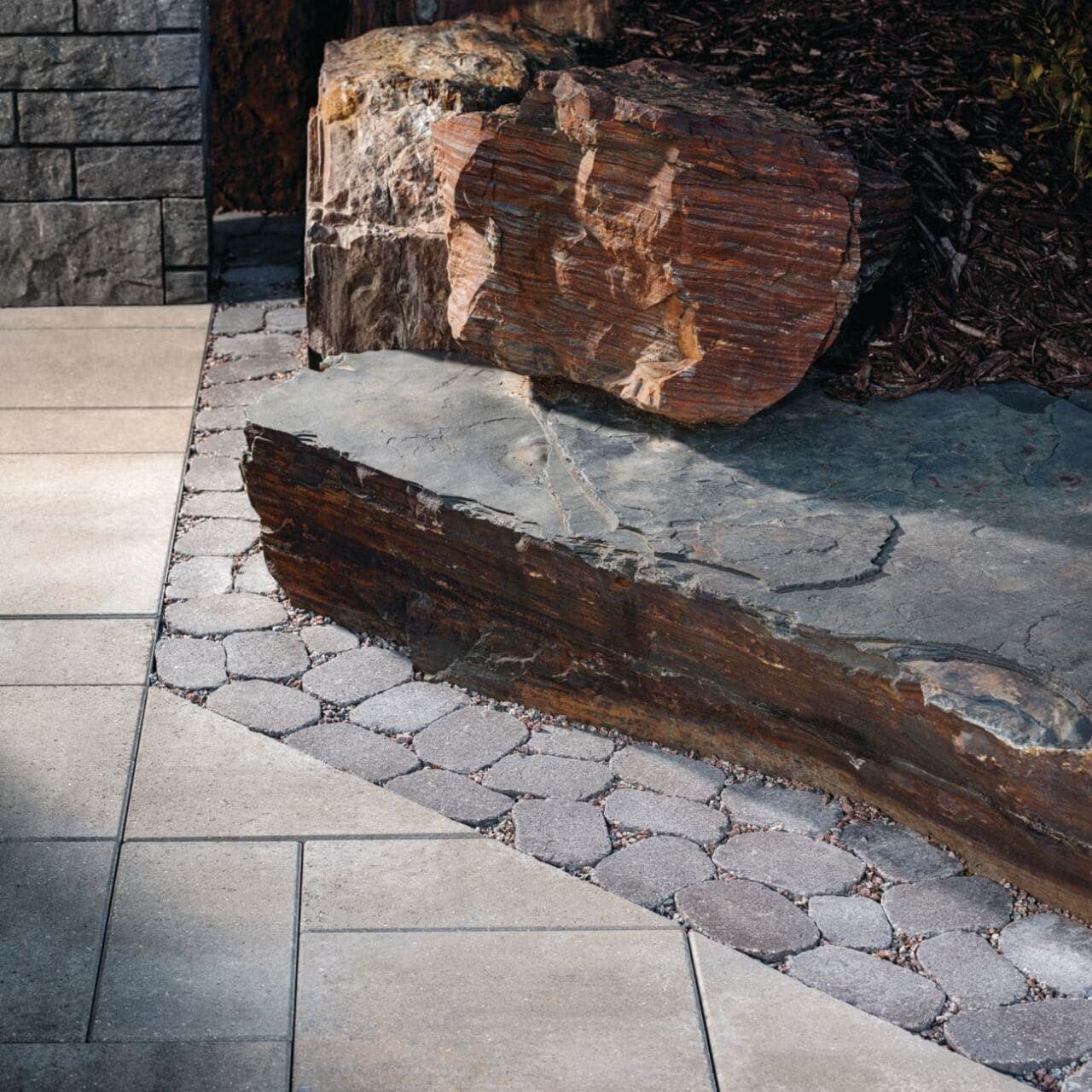 Belgian Cobble Belgard pavers installed — project 3
