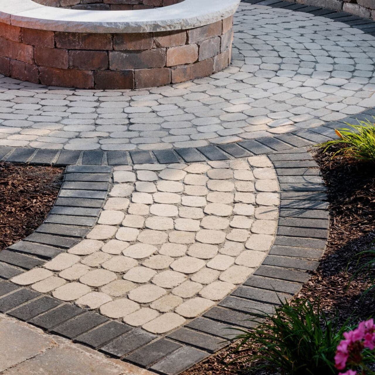 Belgian Cobble Belgard pavers installed — project 6