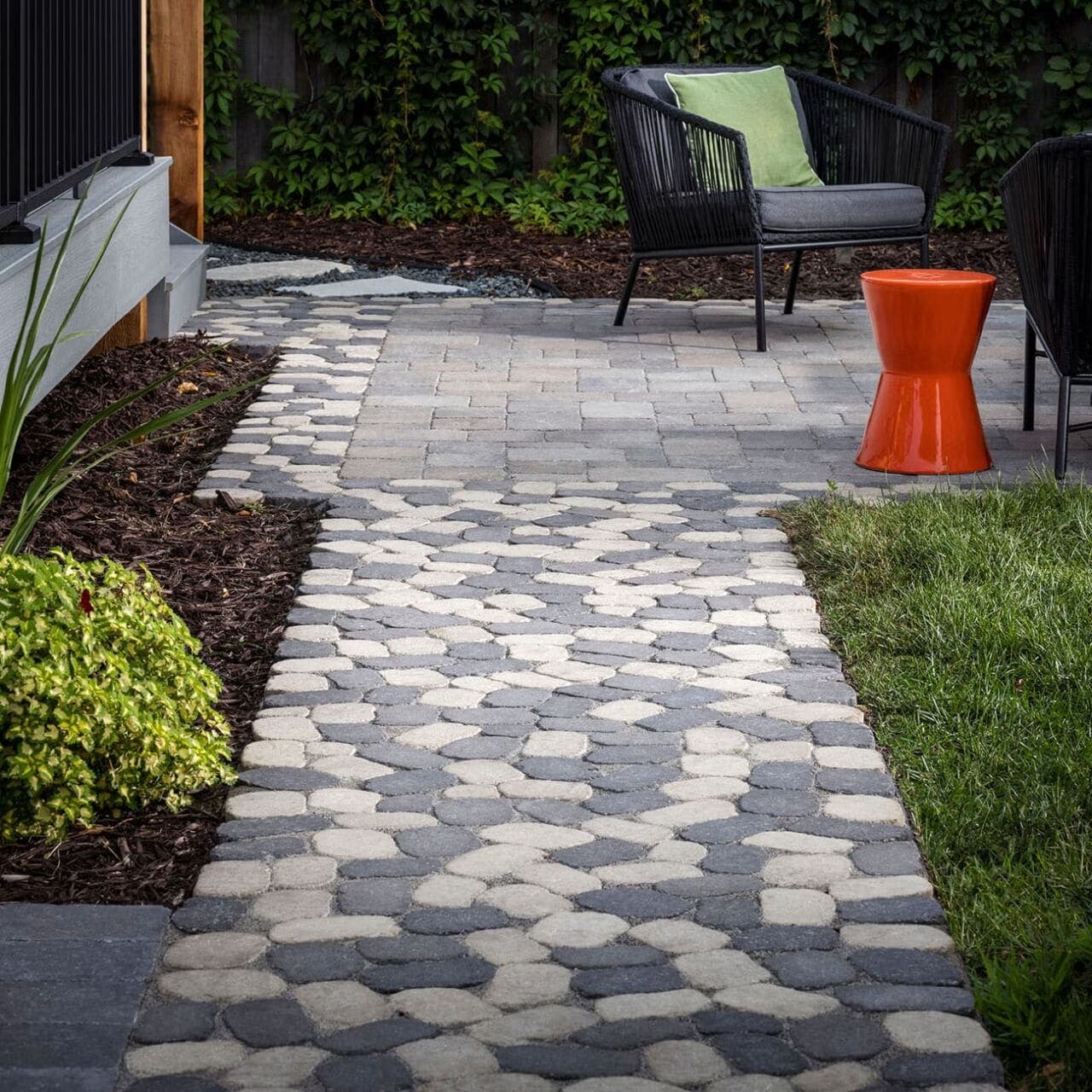 Belgian Cobble Belgard pavers installed — project 7