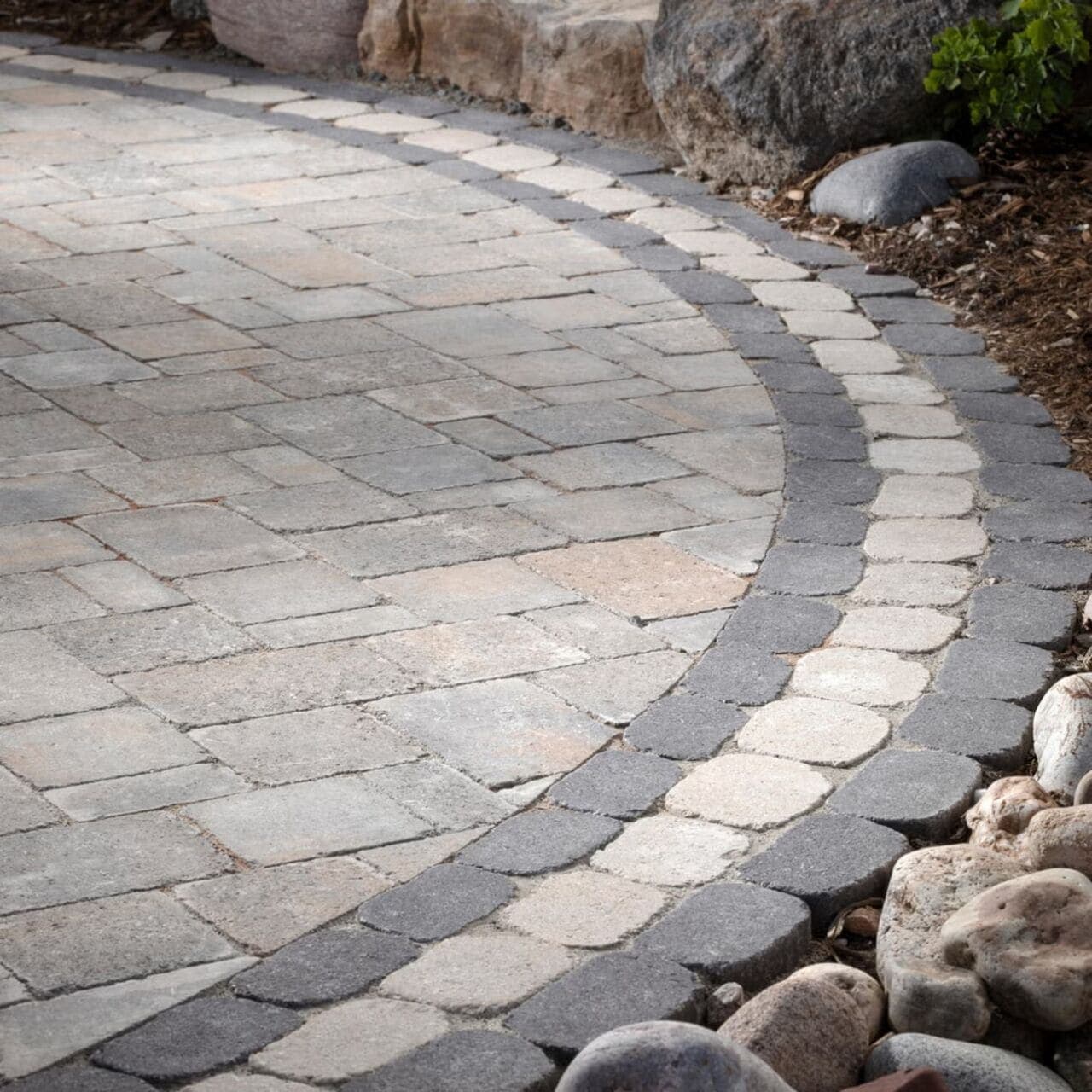 Belgian Cobble Belgard pavers installed — project 8