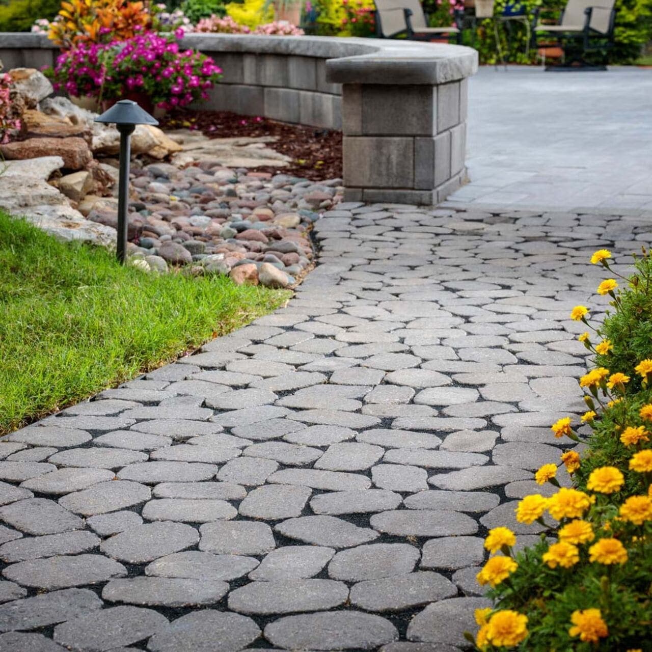 Belgian Cobble Belgard pavers installed — project 9