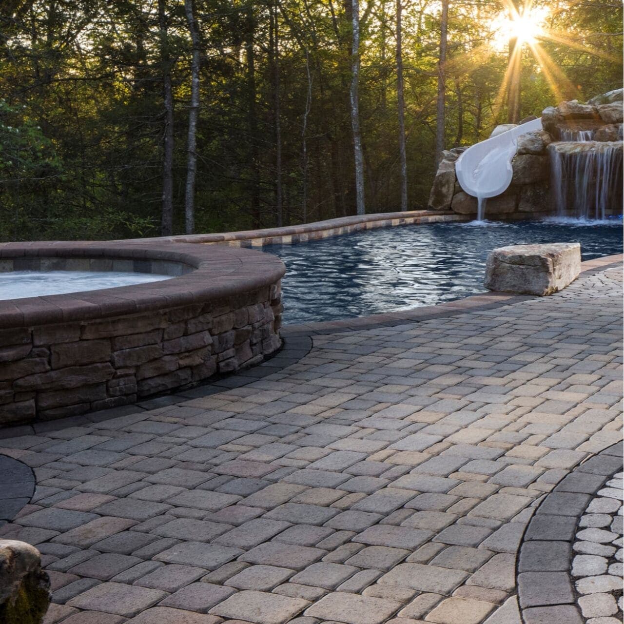 Cambridge Cobble Belgard pavers installed — project 5