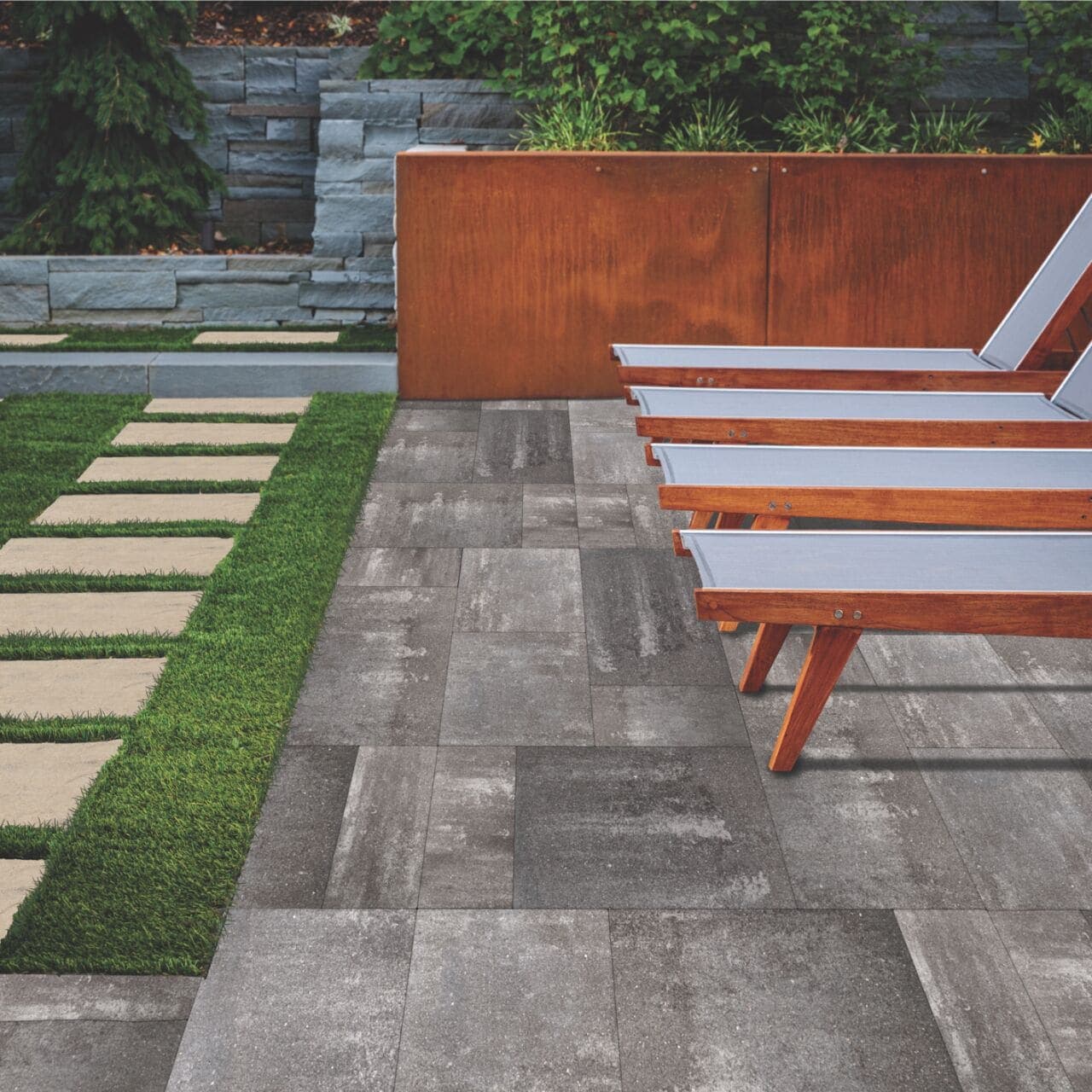 Dimensions Belgard pavers installed — project 9