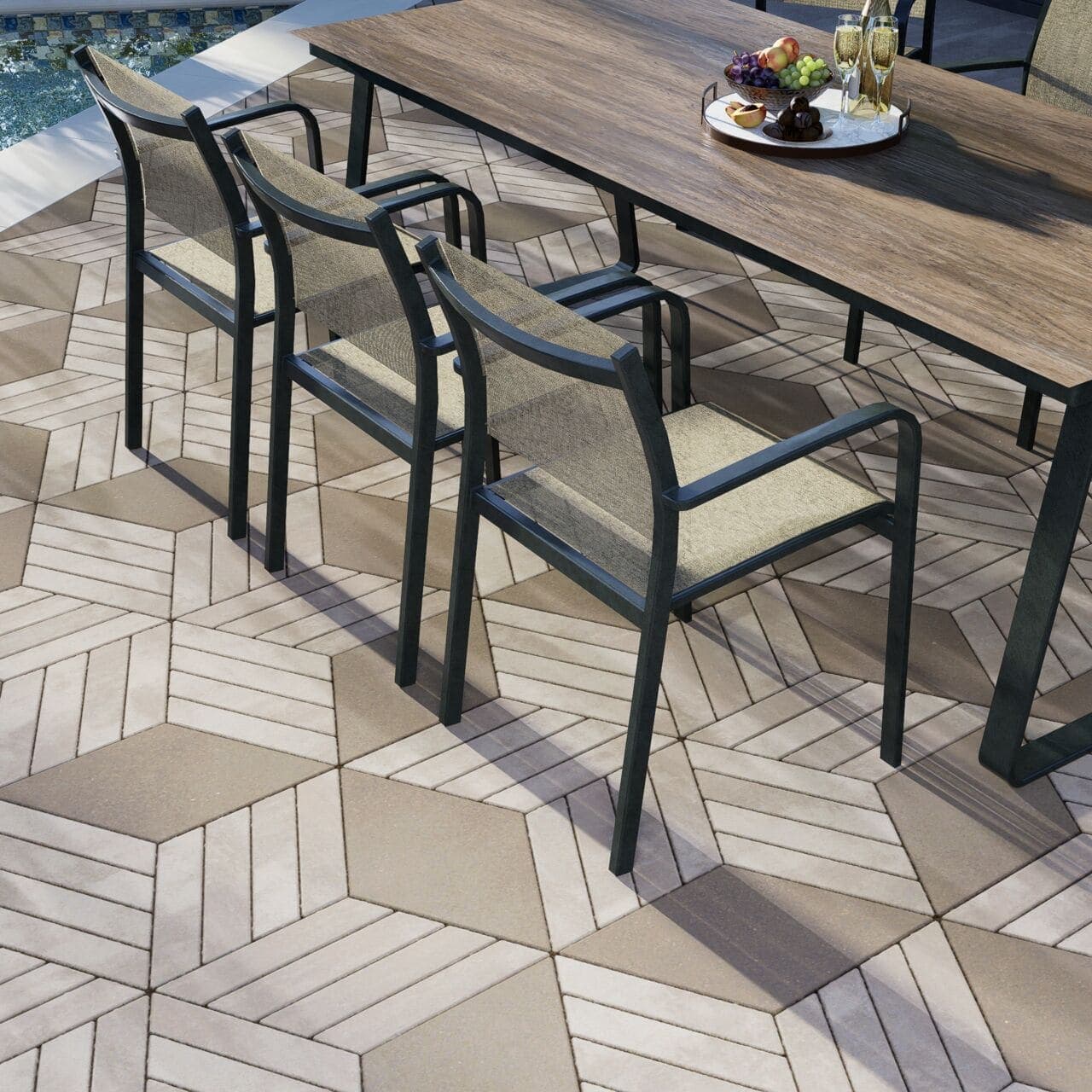 Geometric Shapes Belgard pavers installed — project 1