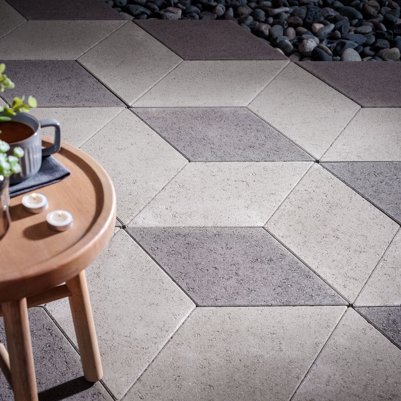 Geometric Shapes Belgard pavers installed — project 2
