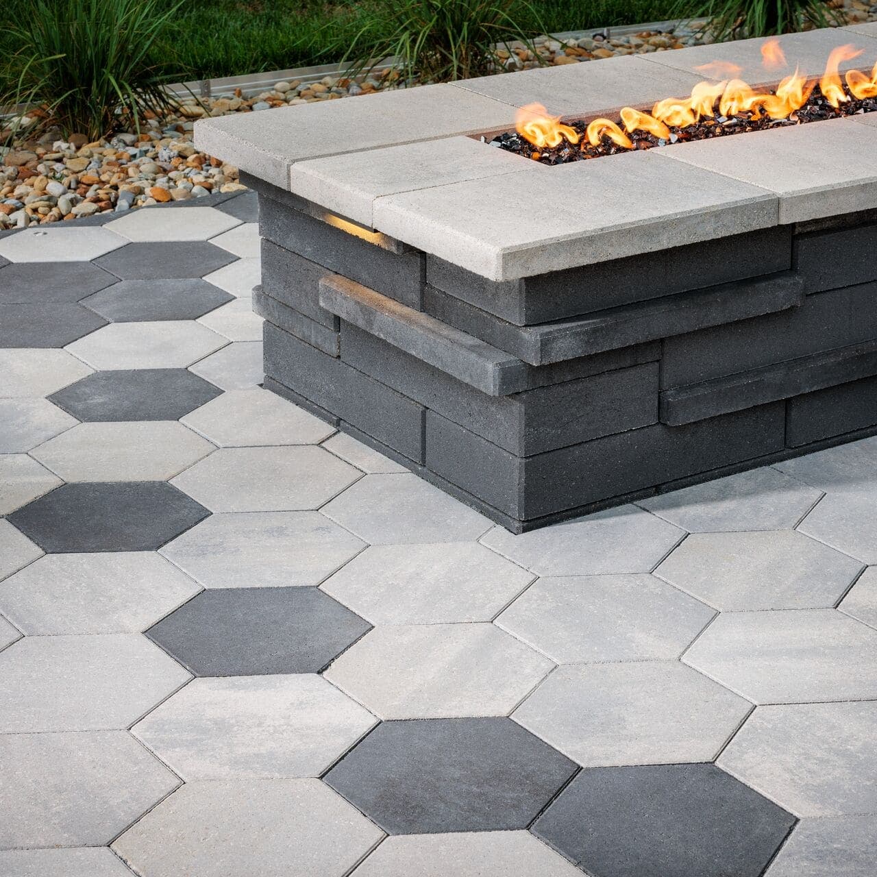 Geometric Shapes Belgard pavers installed — project 4