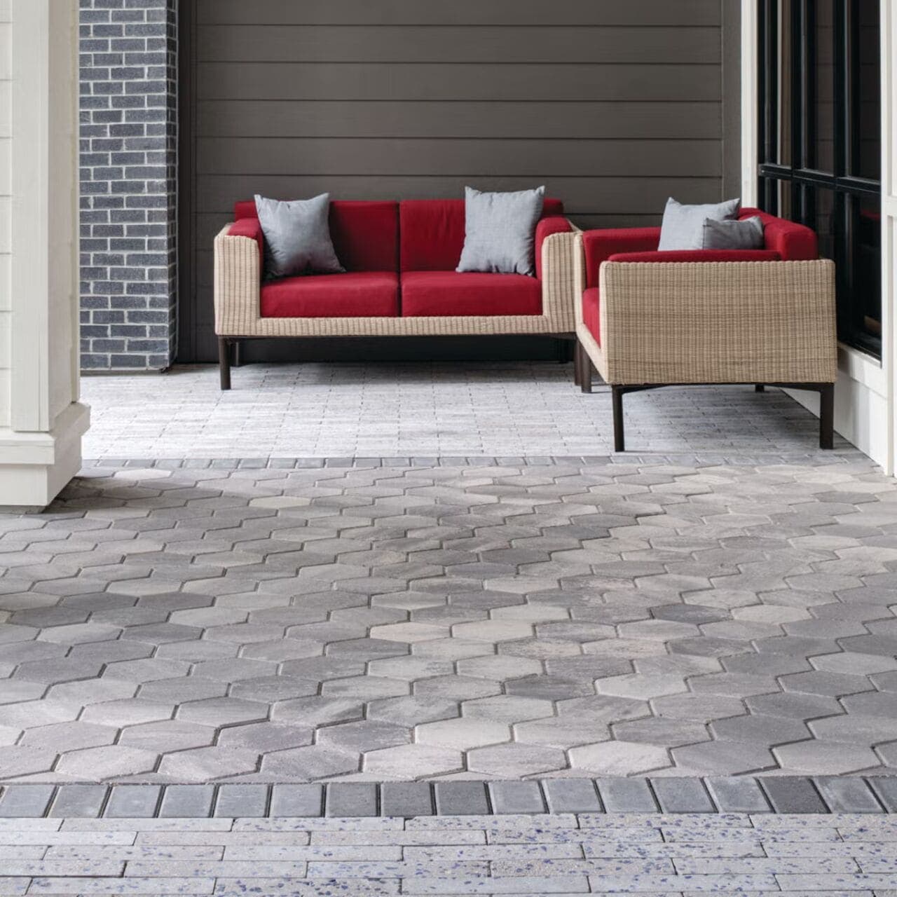 Hexagon Belgard pavers installed — project 2