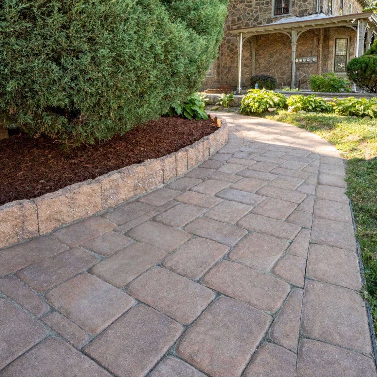 Old Towne Cobble Belgard pavers installed — project 1