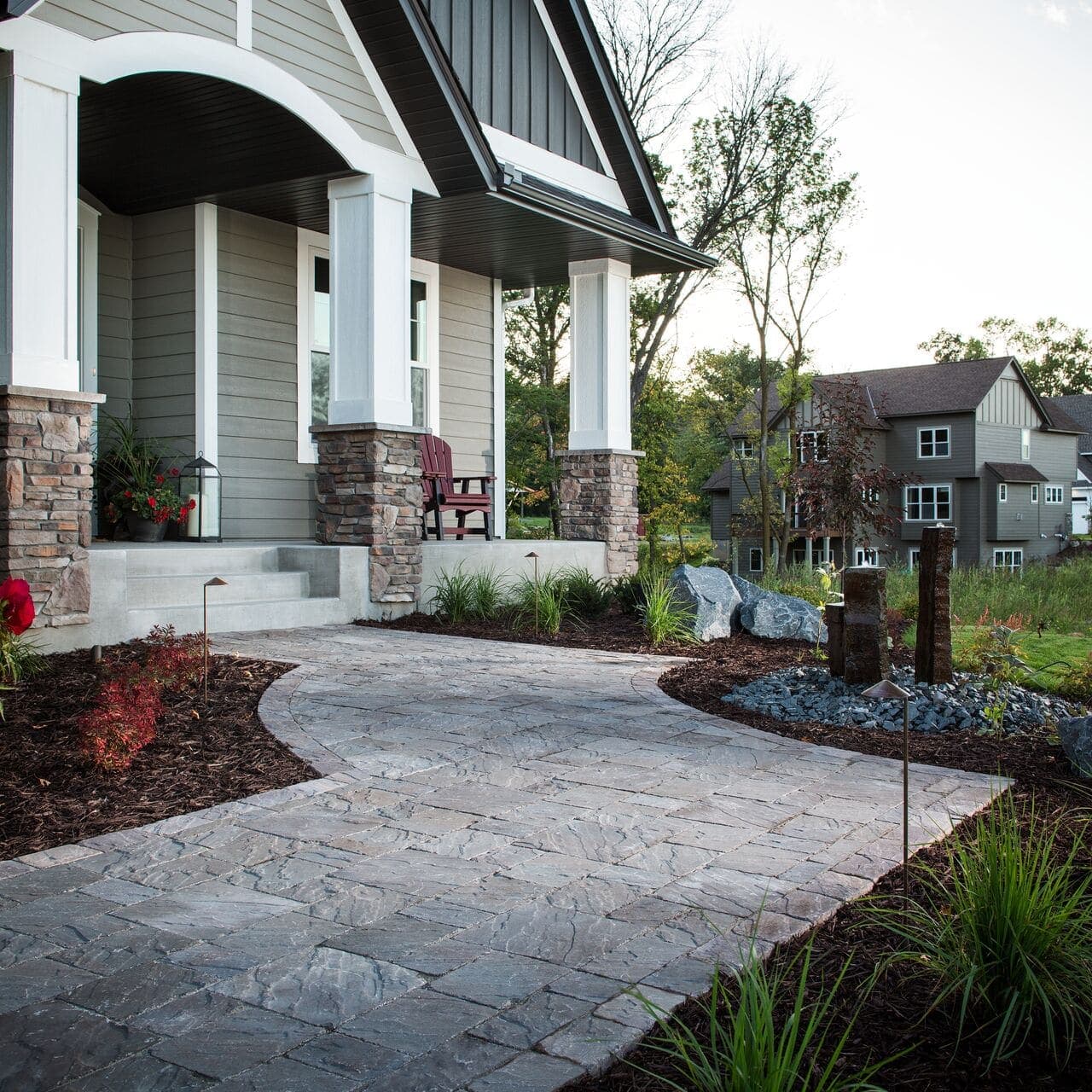 Slaton Plus Tumbled Belgard pavers installed — project 4