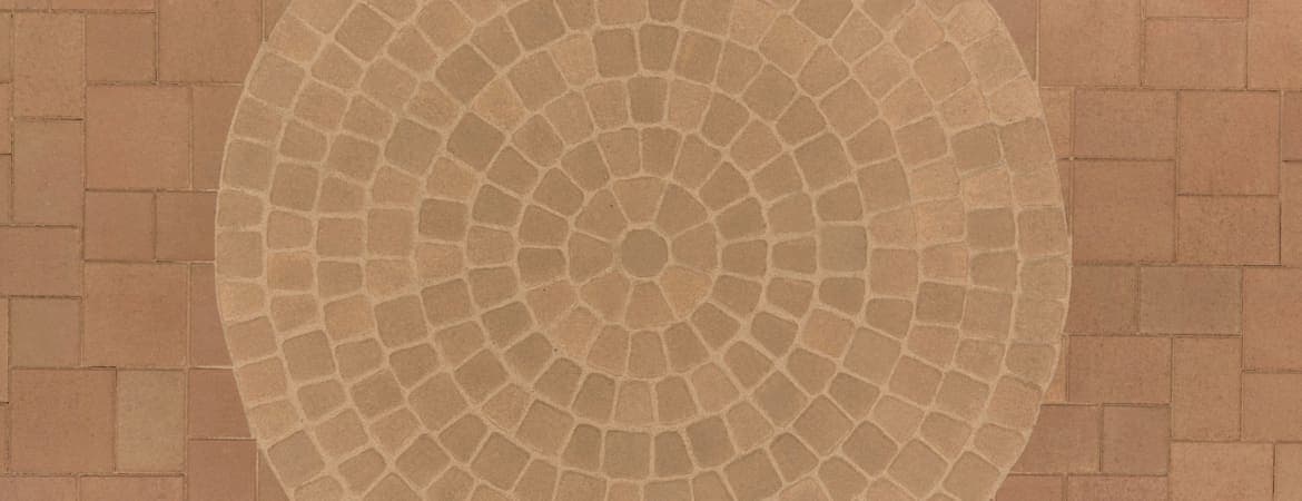 Antique Cobble Circle ORCO pavers installed — project 5