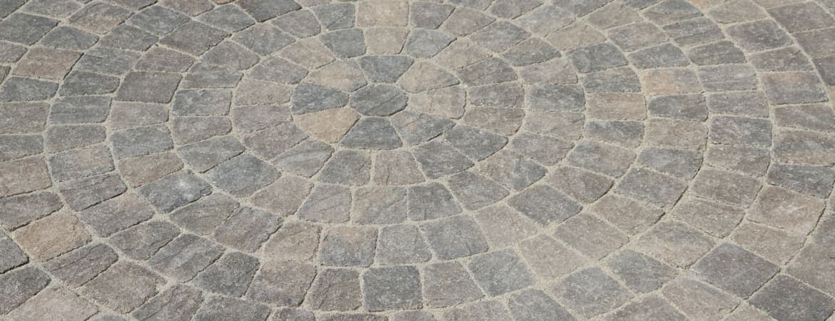 Pietra Cobble Circle ORCO pavers installed — project 1