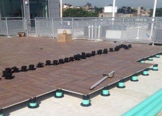 Adjustable Pedestals Hybrid Tile Tech pavers installed — project 6