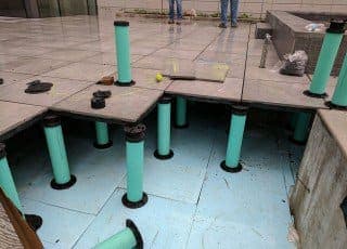 Adjustable Pedestals Hybrid Tile Tech pavers installed — project 8