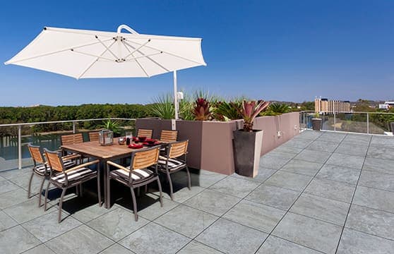 Travertine Cross Series Tile Tech pavers installed — project 3