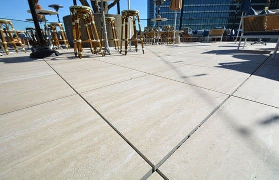 Travertine Series Tile Tech pavers installed — project 9