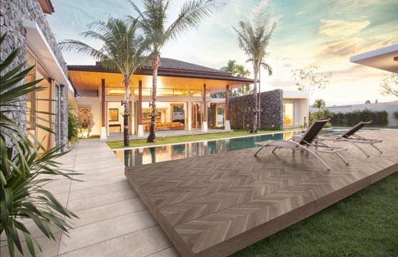 Wood-Chevron Series Tile Tech pavers installed — project 6