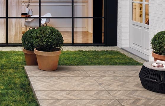 Wood-Chevron Series Tile Tech pavers installed — project 8