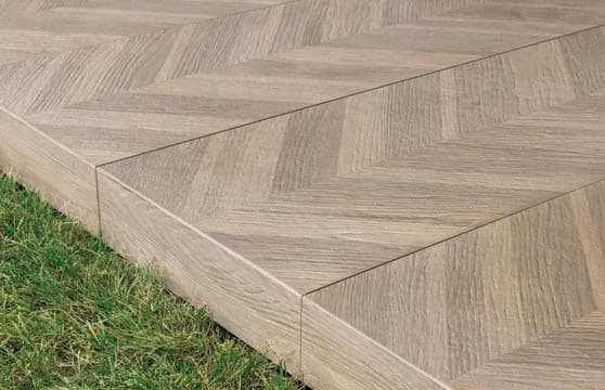 Wood-Chevron Series Tile Tech pavers installed — project 10